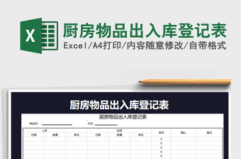 2025年厨房物品出入库登记表
