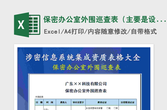 2025年保密办公室外围巡查表（主要是设备管理）