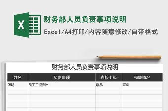 2025年财务部人员负责事项说明免费下载