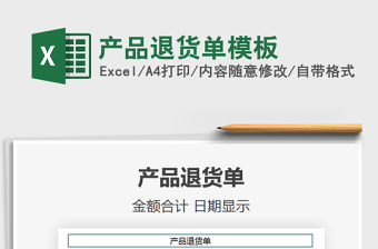 2025年产品退货单模板