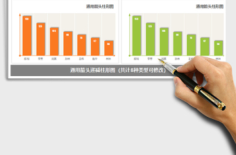 2025年通用带箭头递减柱形图 对比 数据分析