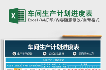 2024年车间生产计划进度表