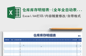 2025年仓库库存明细表-(全年全自动表)