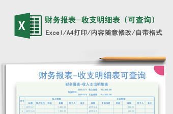 2025年财务报表-收支明细表（可查询）