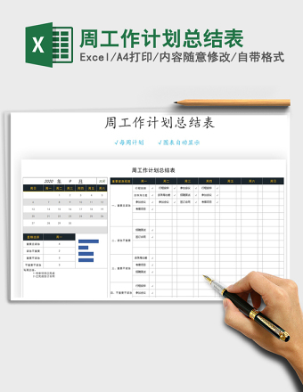 2025年周工作计划总结表免费下载