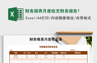 2025年财务报表月度收支财务报告1