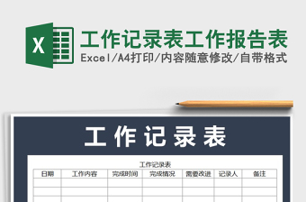 2025年工作记录表工作报告表