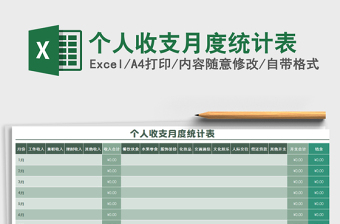 2025年个人收支月度统计表