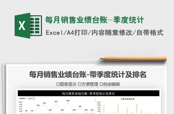 2025年每月销售业绩台账-季度统计