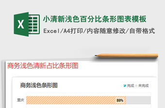 2025年小清新浅色百分比条形图表模板