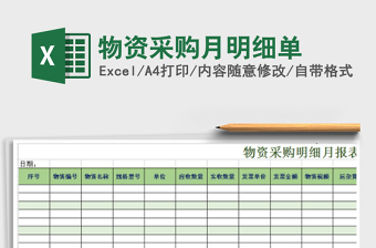 2025年物资采购月明细单