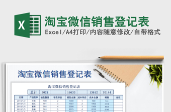 2025年淘宝微信销售登记表