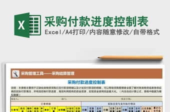 2025年采购付款进度控制表