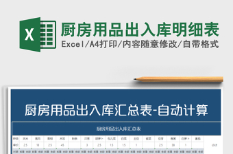 2025年厨房用品出入库明细表