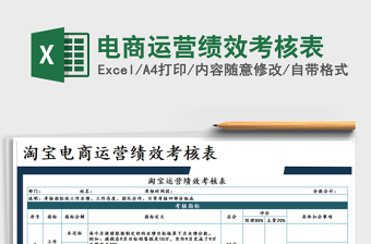 电商运营绩效考核表