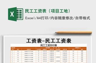 2025年民工工资表（项目工地）