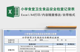 2024年小学食堂卫生食品安全检查记录表免费下载