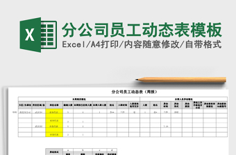 2025年分公司员工动态表模板