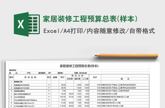 2025年家居装修工程预算总表(样本)