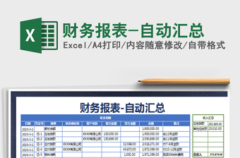 2025年财务报表-自动汇总