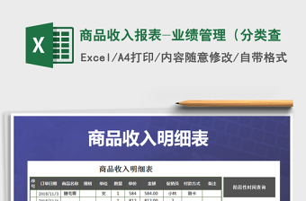 2025年商品收入报表-业绩管理（分类查