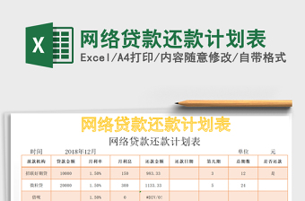 2024年网络贷款还款计划表免费下载