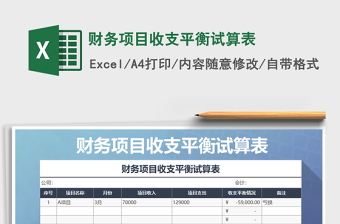 2025年财务项目收支平衡试算表