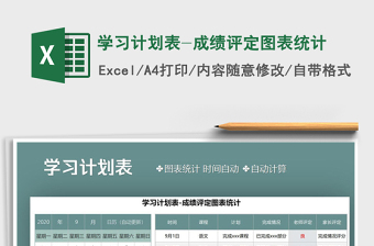 2025年学习计划表-成绩评定图表统计