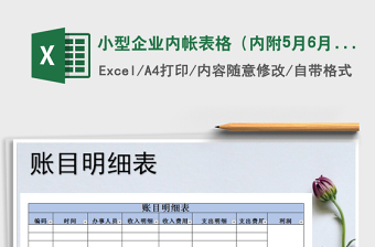 2025年小型企业内帐表格（内附5月6月明细账）