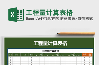 2025年工程量计算表格