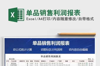 2025年单品销售利润报表