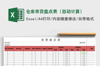 2025年仓库存货盘点表（自动计算）