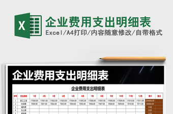 2025年企业费用支出明细表