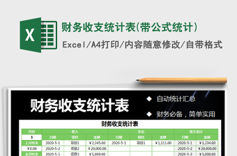 2025年财务收支统计表(带公式统计)