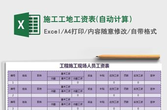 2025年施工工地工资表(自动计算）