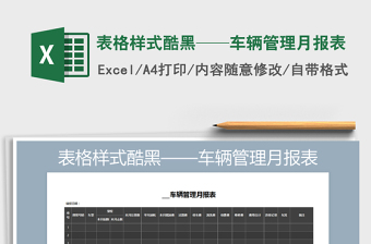 2025年表格样式酷黑——车辆管理月报表