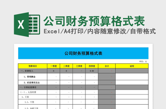 2025年公司财务预算格式表