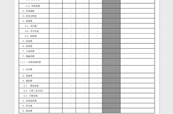 2025年公司财务预算格式表