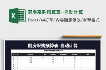 2025厨房采购excel表格大全