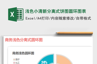 2025年浅色小清新分离式饼图圆环图表