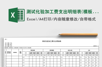2025年测试化验加工费支出明细表(模板)
