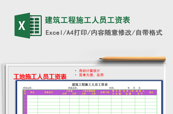 2025年建筑工程施工人员工资表