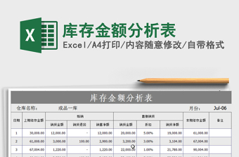 2025年库存金额分析表