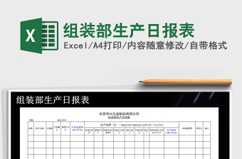 2025年组装部生产日报表