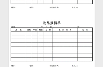 2024年物品报损单免费下载