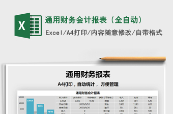 2025年通用财务会计报表（全自动）免费下载