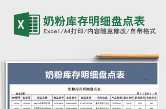2025奶粉库存excel表格模板大全