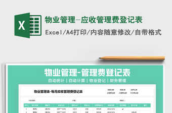 2025物业管理常用excel表格大全