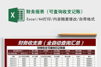 2025年财务报表（可查询收支记账）