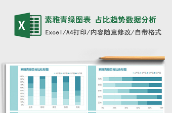 2025年素雅青绿图表 占比趋势数据分析